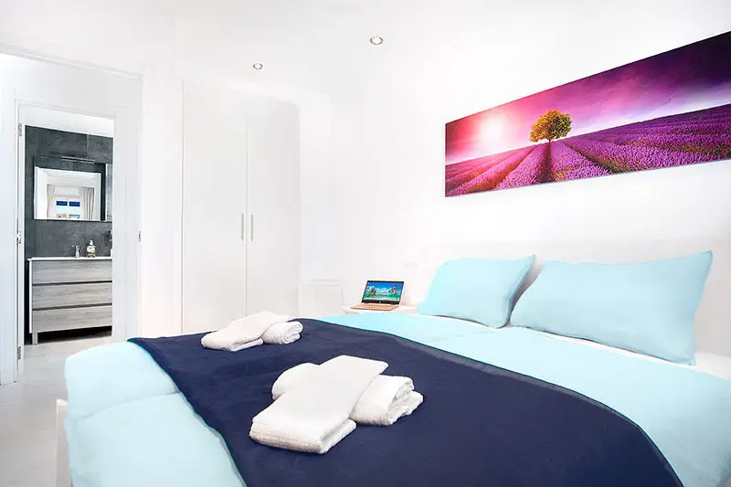 Bedroom at Lighthouse Parquemar with an extra-large double bed